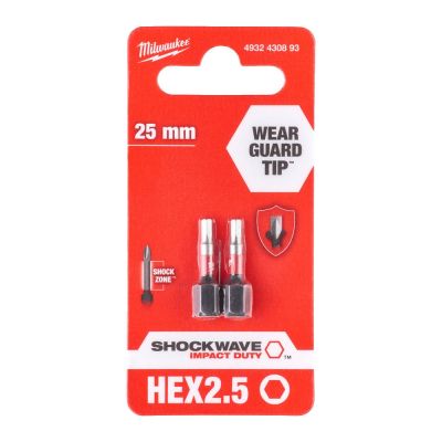   Milwaukee SHOCKWAVE Hex2.5, 25, 2 (4932430893) -  3