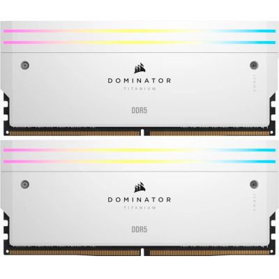     DDR5 32GB (2x16GB) 6000 MHz Dominator Titanium RGB White Corsair (CMP32GX5M2B6000C30W) -  1