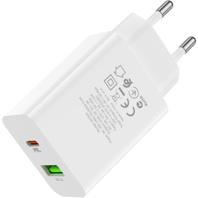   BOROFONE BA56A Lavida dual port PD20W+QC3.0 charger White (BA56AW) -  4