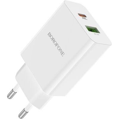   BOROFONE BA56A Lavida dual port PD20W+QC3.0 charger White (BA56AW) -  6