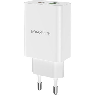   BOROFONE BA56A Lavida dual port PD20W+QC3.0 charger White (BA56AW) -  1