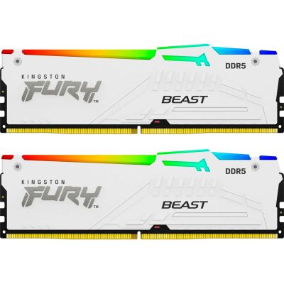  '  ' DDR5 32GB 5200 MHz FURY Beast White RGB Kingston Fury (ex.HyperX) (KF552C40BWAK2-32) -  1