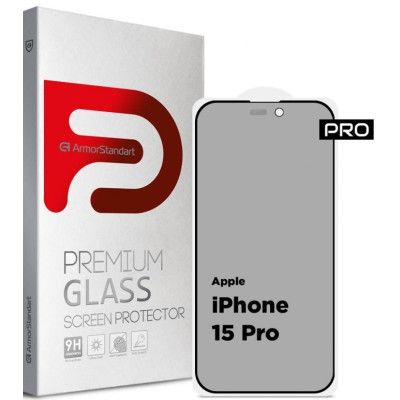   Armorstandart Pro Anti-spy Matte Apple iPhone 15 Pro Black (ARM73170) -  1