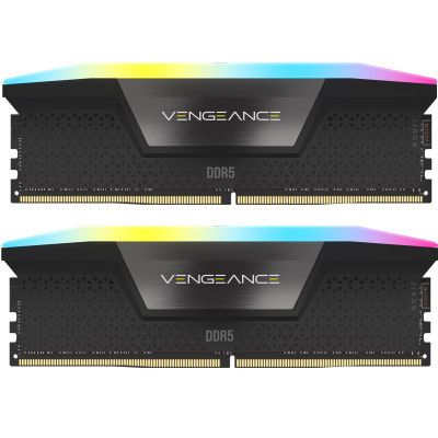     DDR5 48GB (2x24GB) 7000 MHz Vengeance RGB Black Corsair (CMH48GX5M2B7000C36) -  1