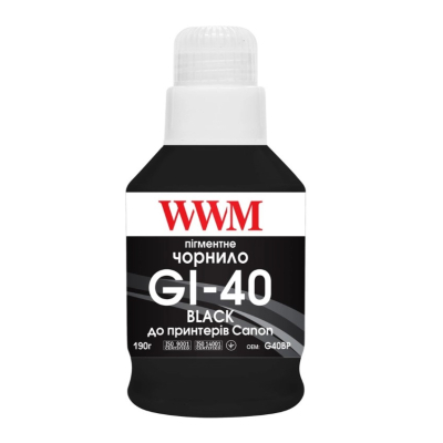  WWM Canon GI-40  G5040/G6040 190 Black Pigmented (KeyLock) (G40BP) -  1