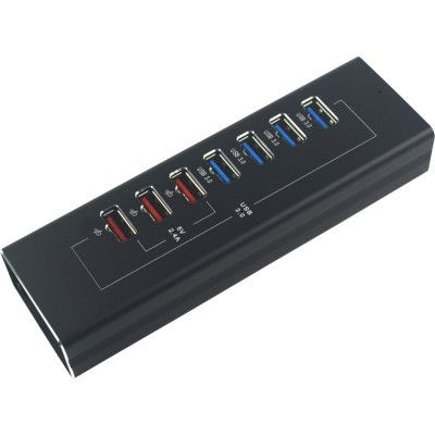  Dynamode 4*USB3.0 data ports + 3*2.4 charge with Power Adaptor metal (DM-UH-P407) -  2