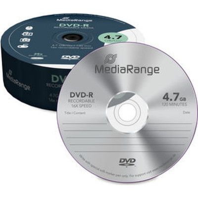  DVD Mediarange DVD-R 4.7GB 120min 16x speed, Cake 25 (MR403) -  1