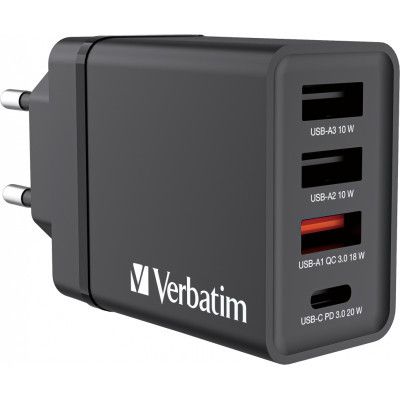   Verbatim USB 30W PD3.0 4-ports black (49700) -  1