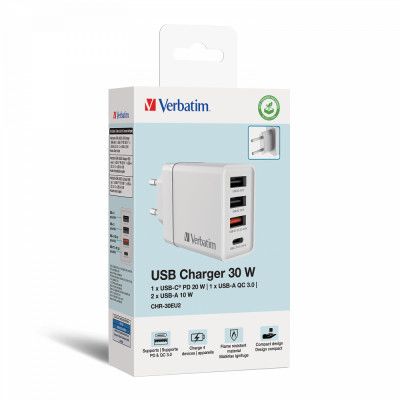   Verbatim USB 30W PD3.0 4-ports white (49701) -  7