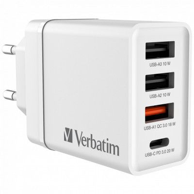   Verbatim USB 30W PD3.0 4-ports white (49701) -  1