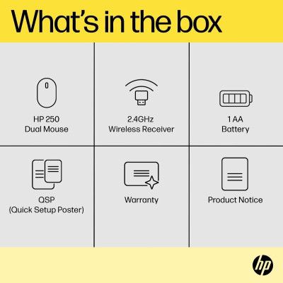  HP 250 Dual Wireless/Bluetooth Black (6V2J7AA) -  6