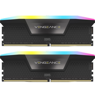     DDR5 32GB (2x16GB) 5600 MHz Vengeance RGB Black Corsair (CMH32GX5M2B5600Z40) -  1