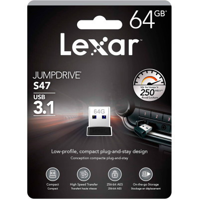 USB   Lexar 64GB S47 USB 3.1 (LJDS47-64GABBK) -  4