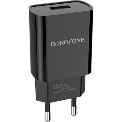   BOROFONE BA20A Sharp single port charger set (Micro) Black (BA20AMB) -  3