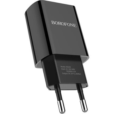   BOROFONE BA20A Sharp single port charger set (Micro) Black (BA20AMB) -  4