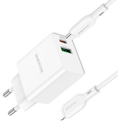   BOROFONE BA69A charger set (C to iP) White (BA69ACLW) -  4