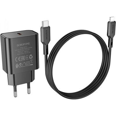   BOROFONE BA71A charger set (C to iP) Black (BA71ACLB) -  1