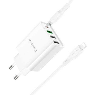   BOROFONE BA79A charger set (C to iP) White (BA79ALW) -  2