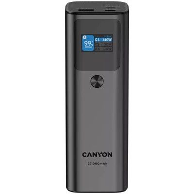   Canyon PB-2010 27000mAh PD/3.1/140Wh, in/out2xUSB-C PD/140W, outUSB-A/22.5W (CNE-CPB2010DG) -  1