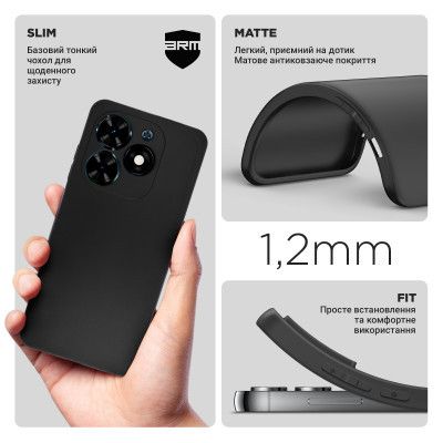     Armorstandart Matte Slim Fit Tecno Spark Go 2024 (BG6) Camera cover Black (ARM73577) -  3