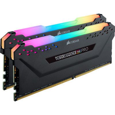     DDR4 32GB (2x16GB) 3200 MHz Vengeance RGB Pro Black Corsair (CMW32GX4M2E3200C16) -  2