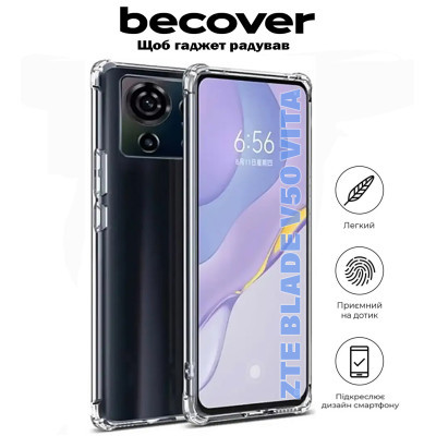     BeCover Anti-Shock ZTE Blade V50 Vita Clear (710863) -  2