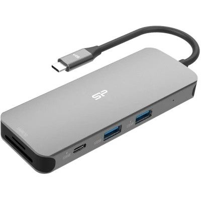  Silicon Power USB-C 8-in-1 SR30 Silver Aluminum (SPU3C08DOCSR300G) -  1