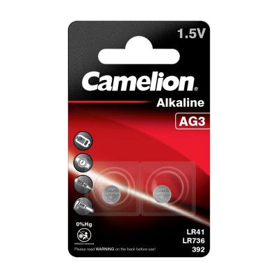  AG3 / LR41 Alkaline * 2 Camelion (AG3-BP2) -  1