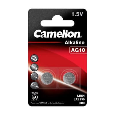  AG10 / LR54 Alkaline * 2 Camelion (AG10-BP2) -  1