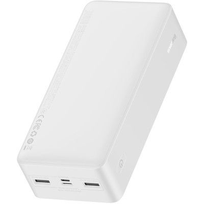   Baseus Bipow 30000mAh, 15W, USB-C/3A, 2*USB-A/3A(max.), +cable, white (PPBD050202) -  4