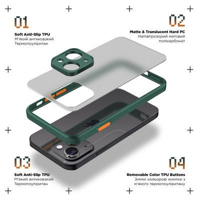     Armorstandart Frosted Matte Xiaomi Redmi Note 13 Pro 4G Dark Green (ARM73143) -  2