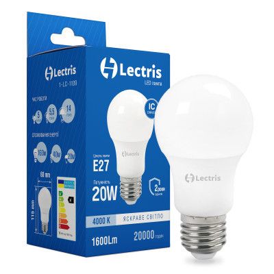  Lectris A65 20W 4000K 220V E27 (1-LC-1109) -  1