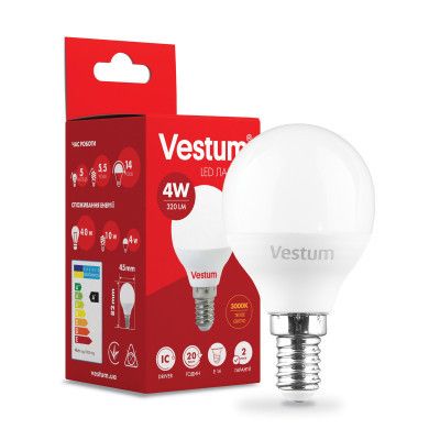  Vestum G45 4W 3000K 220V E14 (1-VS-1208) -  1