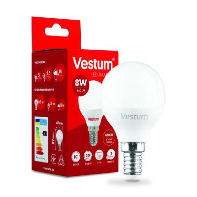  Vestum G45 8W 4100K 220V E14 (1-VS-1211) -  1