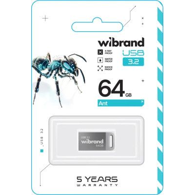 USB 3.2 Flash Drive 64Gb Wibrand Gen1 Ant Silver (WI3.2/AN64M4S) -  2