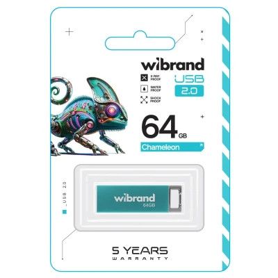 USB Flash Drive 64Gb Wibrand Chameleon Light Blue (WI2.0/CH64U6LU) -  2