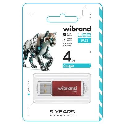 USB Flash Drive 4Gb Wibrand Cougar Red (WI2.0/CU4P1R) -  2