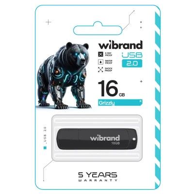 USB Flash Drive 16Gb Wibrand Grizzly Black (WI2.0/GR16P3B) -  2