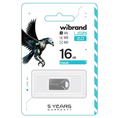 USB Flash Drive 16Gb Wibrand Hawk Silver (WI2.0/HA16M1S) -  2