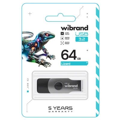 USB 3.2 Flash Drive 64Gb Wibrand Gen1 Lizard Black (WI3.2/LI64P9B) -  3