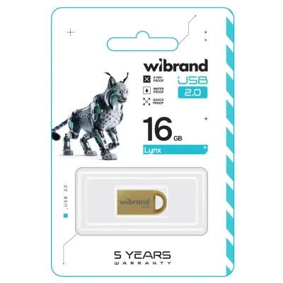 USB Flash Drive 16Gb Wibrand Lynx Gold (WI2.0/LY16M2G) -  2