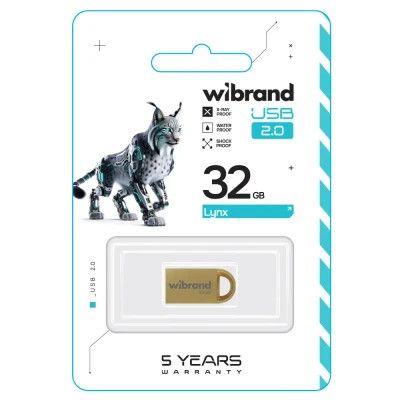 USB Flash Drive 32Gb Wibrand Lynx, Gold (WI2.0/LY32M2G) -  2