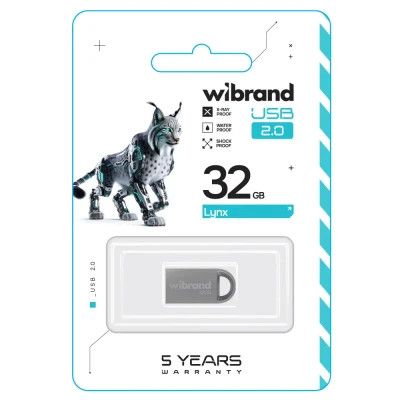 USB Flash Drive 32Gb Wibrand Lynx, Silver (WI2.0/LY32M2S) -  2