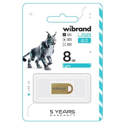 USB Flash Drive 8Gb Wibrand Lynx Gold (WI2.0/LY8M2G) -  2