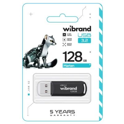 USB 3.2 Flash Drive 128Gb Wibrand Gen1 Marten Black (WI3.2/MA128P10B) -  2