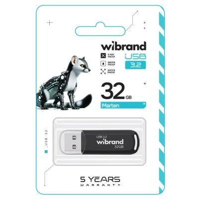 USB 3.2 Flash Drive 32Gb Wibrand Gen1 Marten Black (WI3.2/MA32P10B) -  2