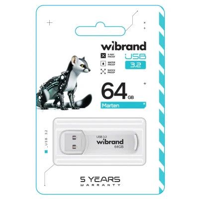 USB 3.2 Flash Drive 64Gb Wibrand Gen1 Marten White (WI3.2/MA64P10W) -  2