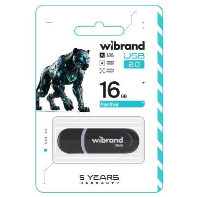 USB Flash Drive 16Gb Wibrand Panther Black (WI2.0/PA16P2B) -  2