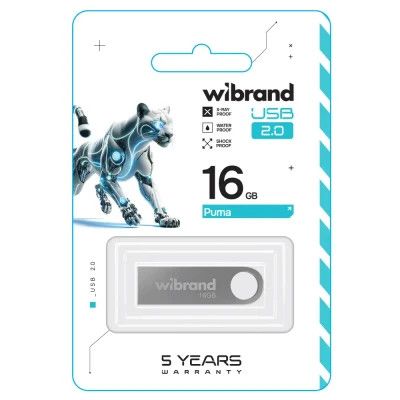 USB Flash Drive 16Gb Wibrand Puma Silver (WI2.0/PU16U1S) -  2