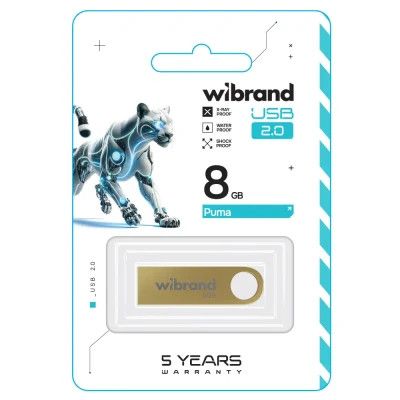 USB Flash Drive 8Gb Wibrand Puma Gold (WI2.0/PU8U1G) -  2